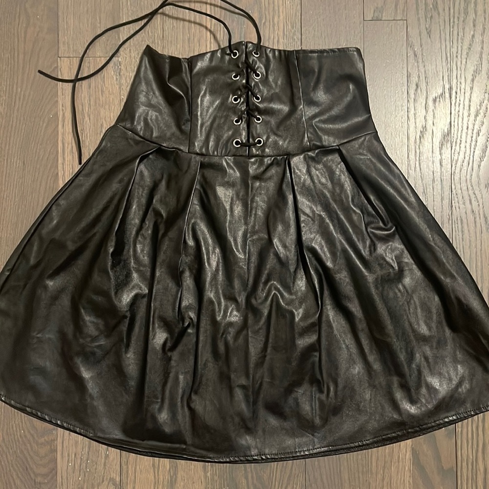 Black Leather corset skirt